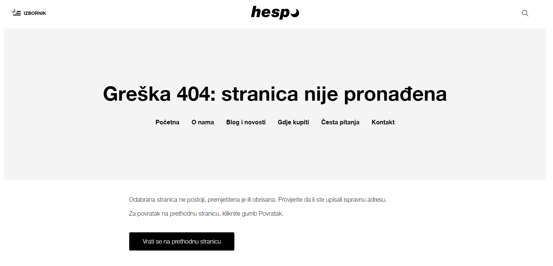 Stranica 404 Hespo